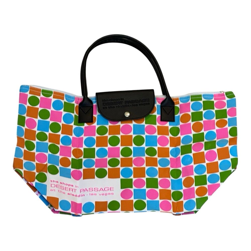 VTG The Shops in Desert Passage Aladdin Las Vegas Geometric Tote Bag Y2K Retro